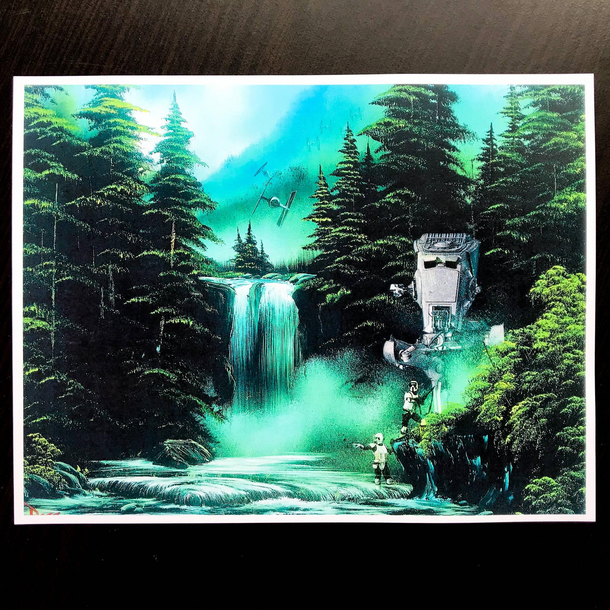 I took this Bob Ross and added a few Star Wars happy accidents