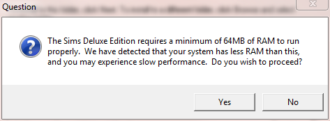 I tried installing a  year old game on my computer