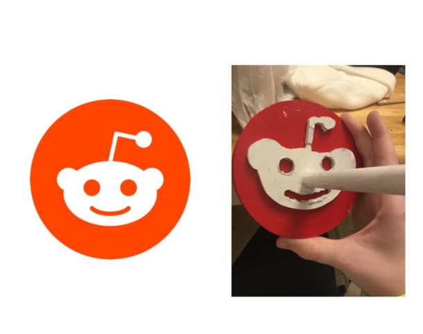 I tried replicating the reddit logo onto my rocket stand I failed