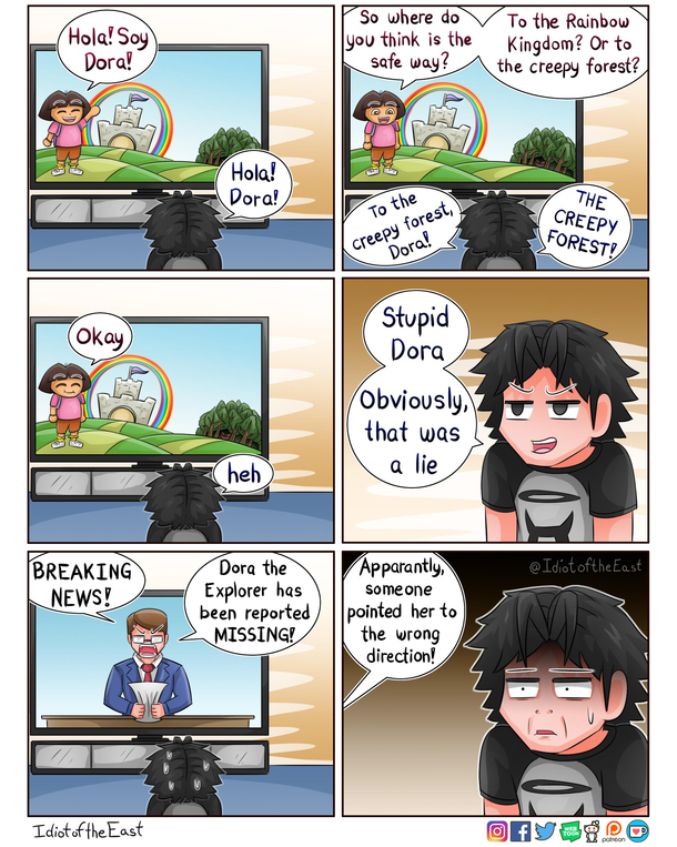 I used to mislead Dora quite a lot