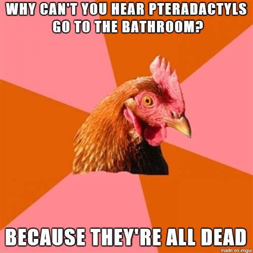 I want to bring back one of my favourite old memes - Anti-Joke Chicken