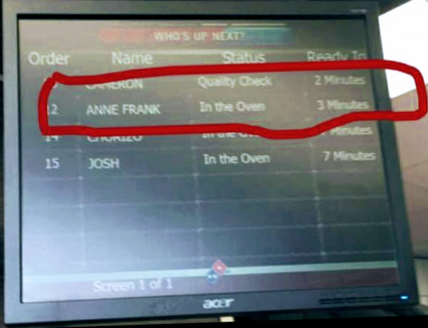 I was at dominos and i saw this
