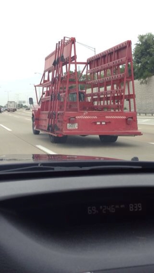 I was driving and this truck kept looking at me with its stupid teeth
