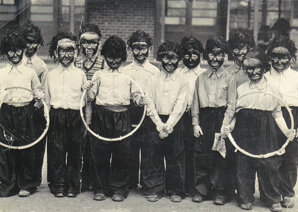 i was helping my dad sort out some photos when i found one of him at a school play