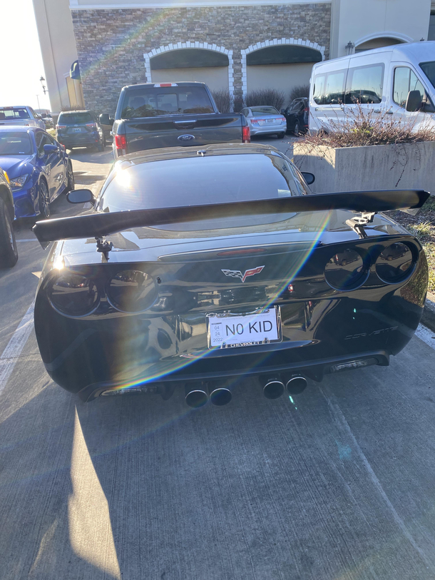 I was looking at the car and then I saw the license plate