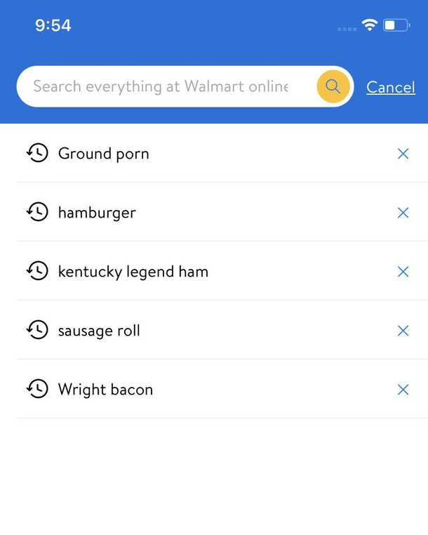 I was looking up meat prices last night before bed and just noticed my last search