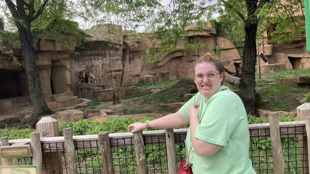 I was so excited to take a picture with the lions and realized at the last second that they were having fun