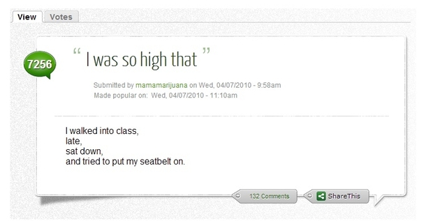 I was so high that