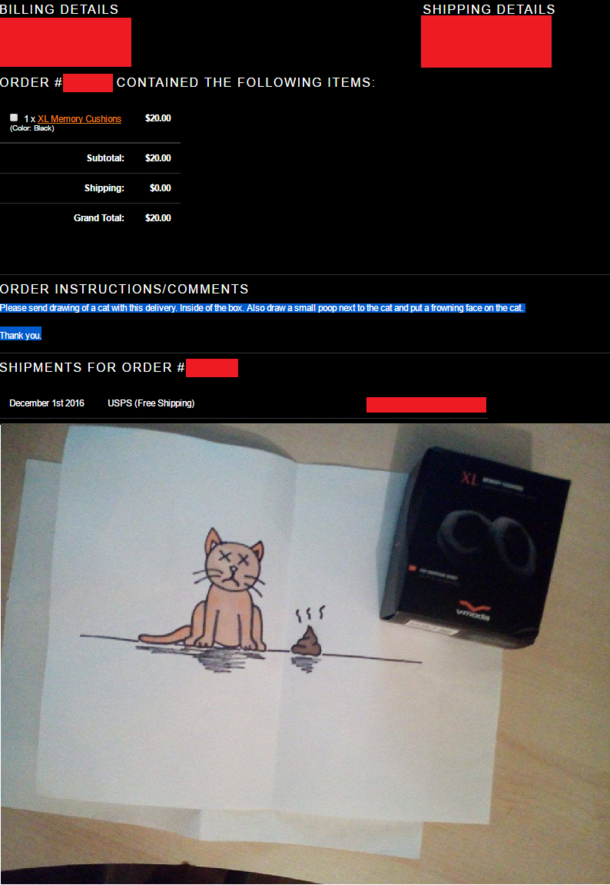 I was wondering if companies actually read the comments of orders Apparently they do