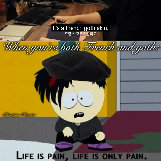 I watch this leathercraft youtuber and his subtitles always translate French Goat skin to French Goth skin