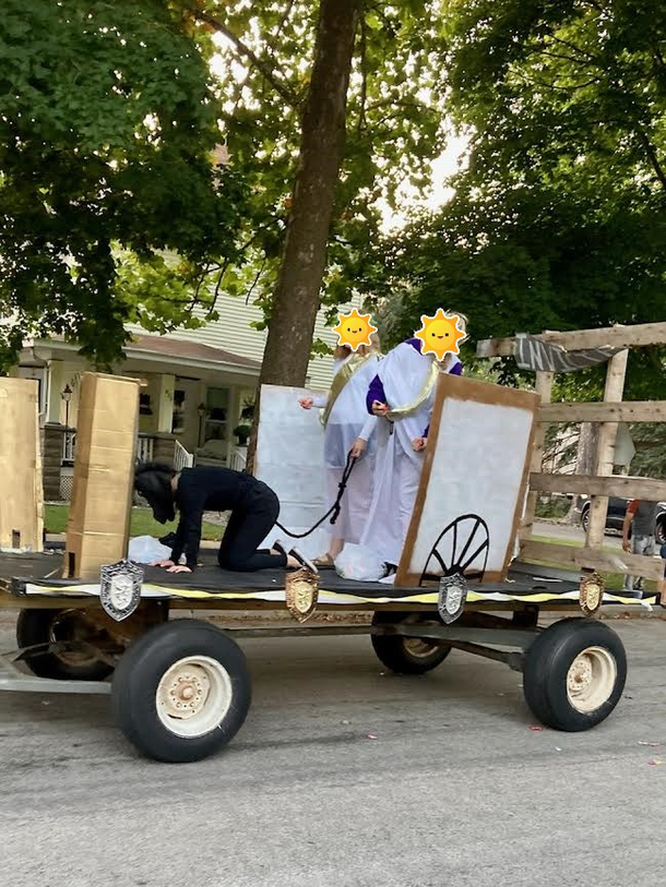 I went to my old high school homecoming parade yesterday Guessing they didnt get a lot of time this year to work on the floats