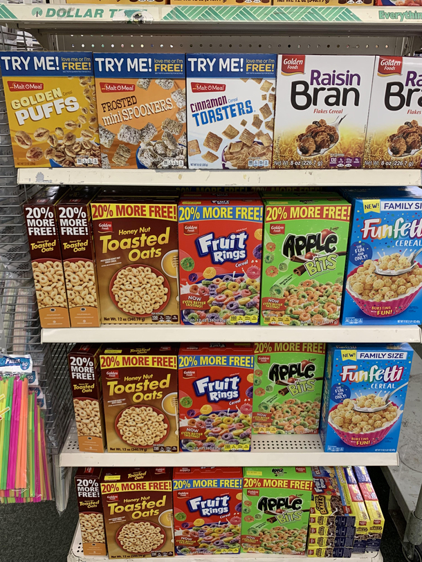 I went to the dollar store today and the cereal brands they had there looked strangely familiar