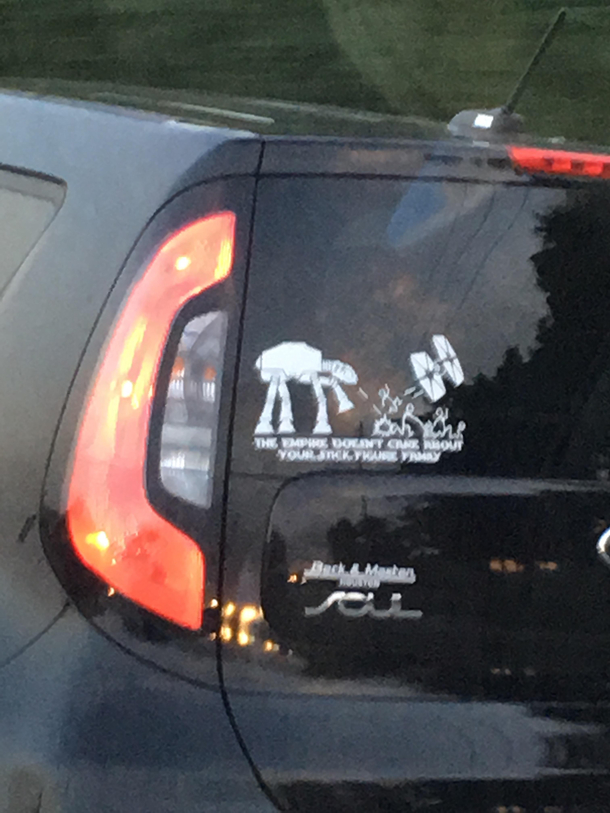I went to visit some relatives four years ago and ran into a fellow Star Wars fan on the way there