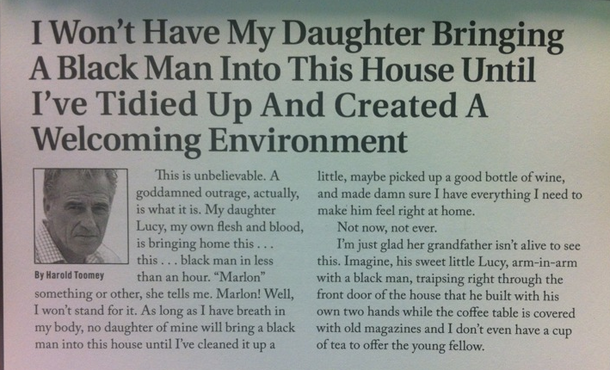 I Wont Have My Daughter Bringing a Black Man Into My house