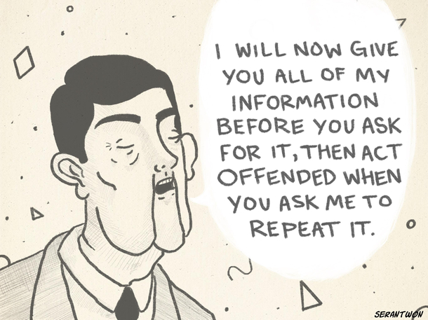 I work at a call center Sometimes I like to draw my callers Heres Howard from today who vomited all his information out before I even had a chance to say hello