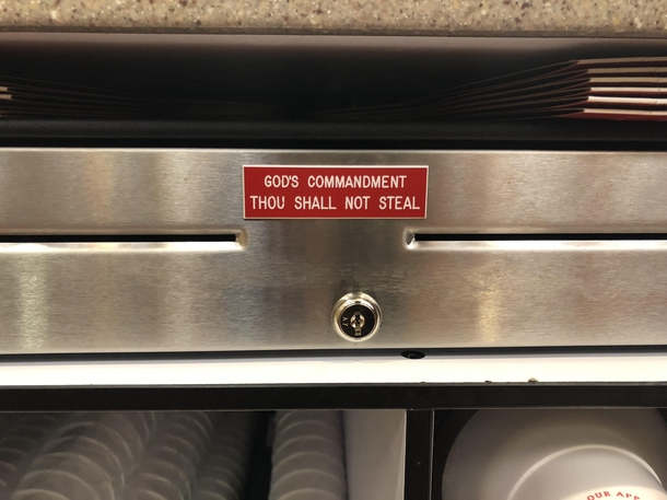 I work at Chick Fil a this is on every register