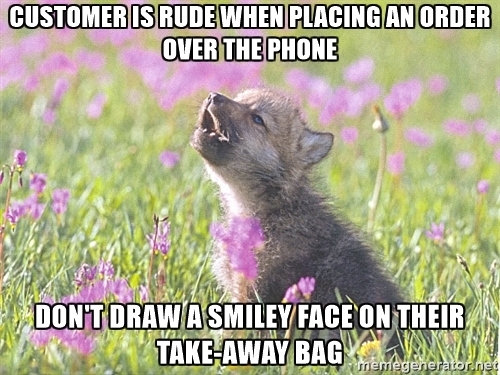 I work in a sushi restaurant that has a take-awaydelivery service This will show em