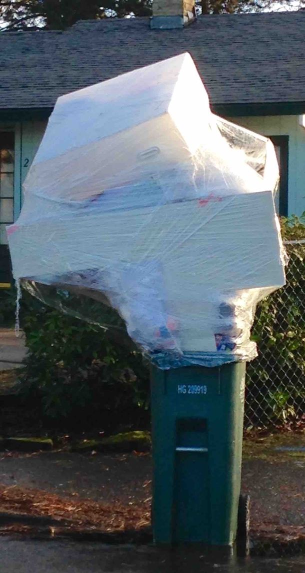 I work with trash and saw this today