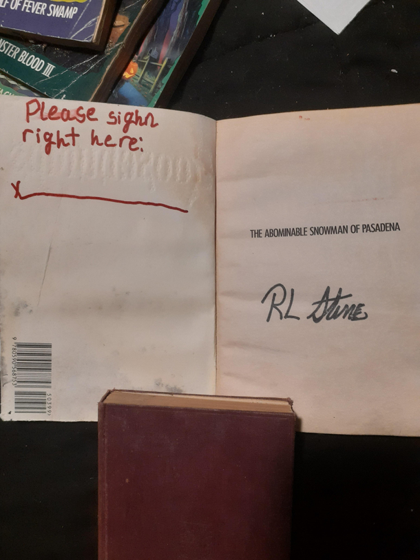 I would like to share with you all the time I was politely dissed by RL Stine I was in th Grade and mailed my book to him to autograph