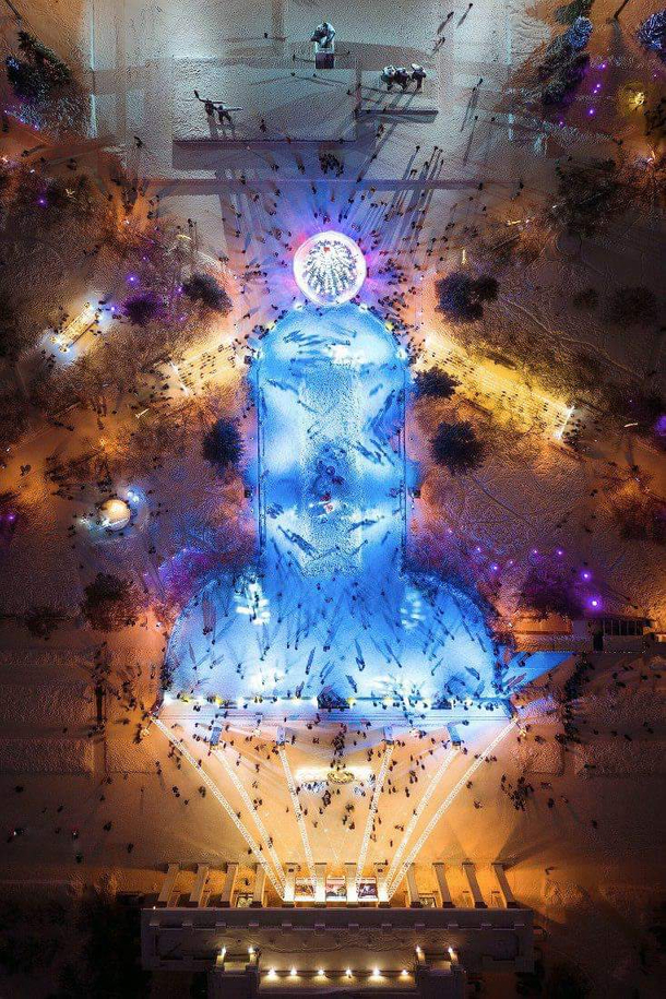 Ice rink in Novosibirsk  Russia