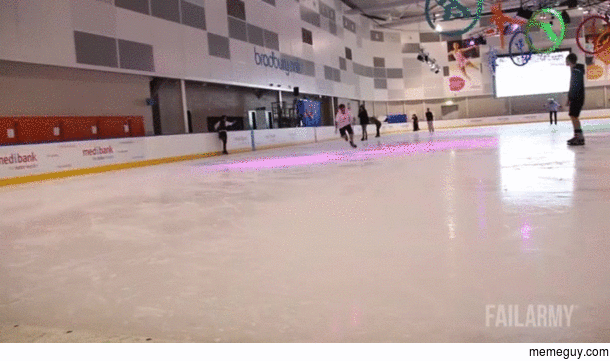 Ice skater tried to spray ice on people but failed