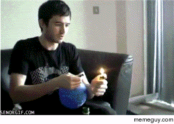 Idiot decides to light a baloon full of flammable gas