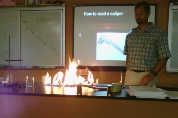 Idk how you go from reading a caliper to setting a table on fire but I am genuinely impressed