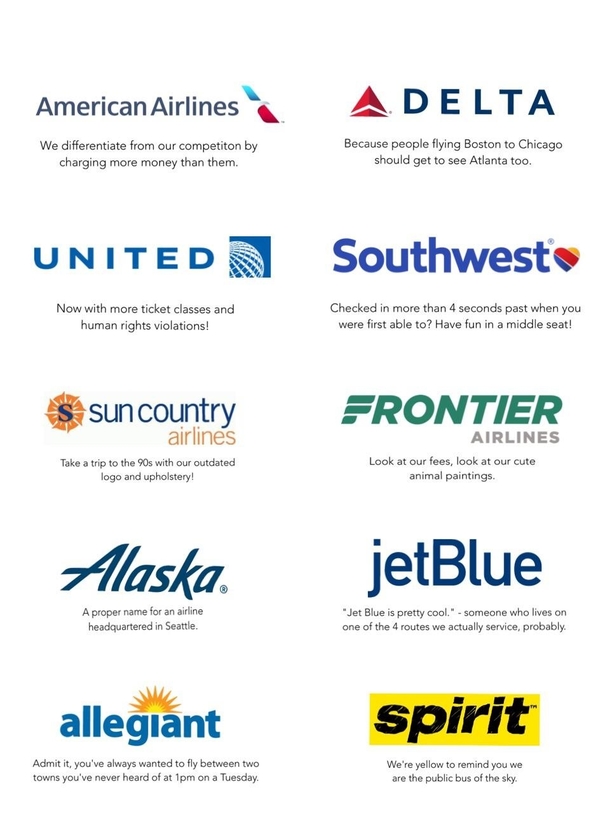 If every airline in the US had an honest slogan