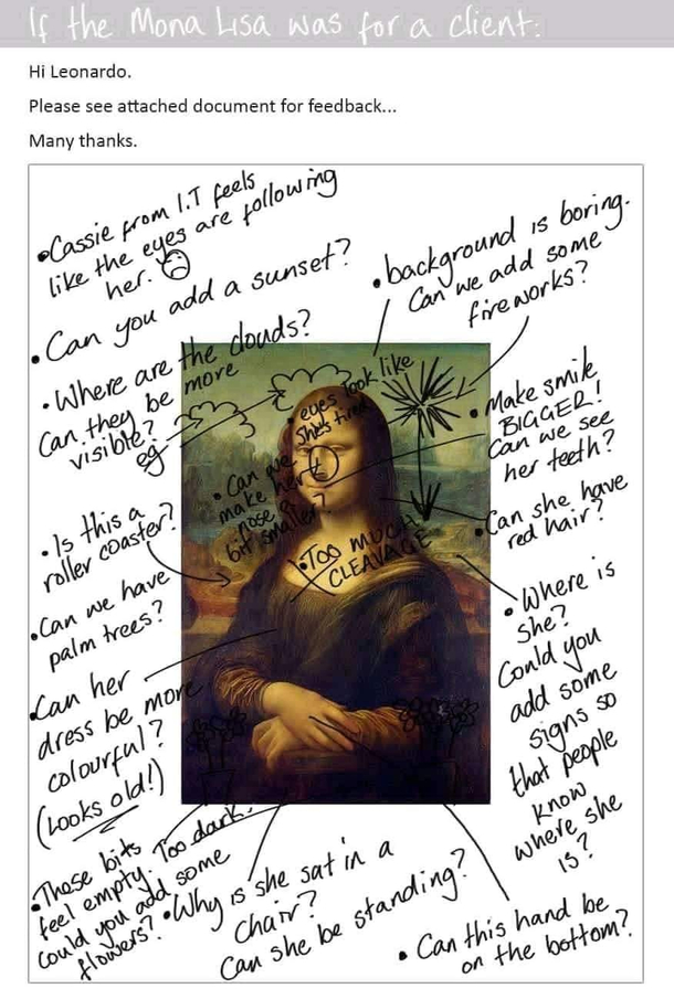 If the Mona Lisa was for a Client