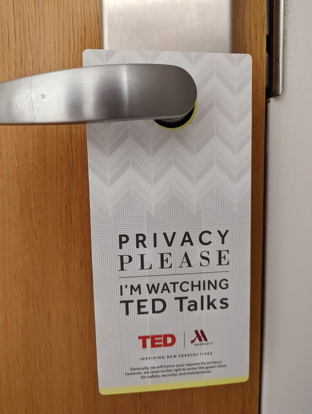 If the TED Talks a rockin dont come a knockin