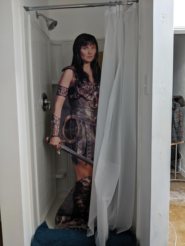 If  years give you Han Solo I guess my wife figures  allows her to freak me out with a Xena in the shower Scares me EVERY TIME