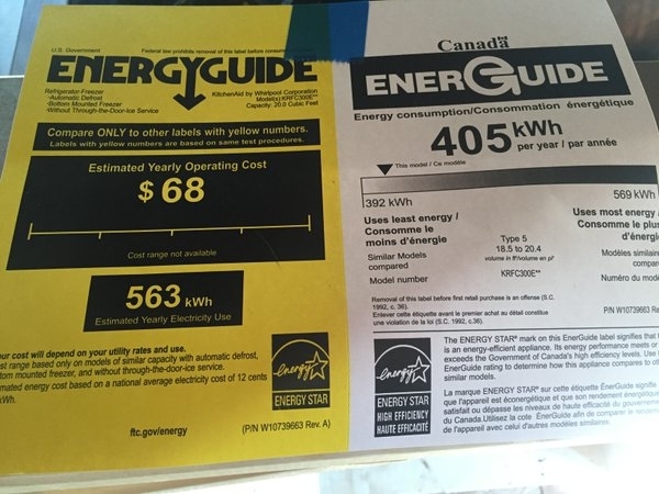 If you buy this refrigerator in Canada it wont use as much electricity