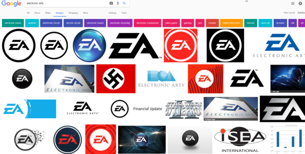 If you google electronic arts a swastika is the tenth result