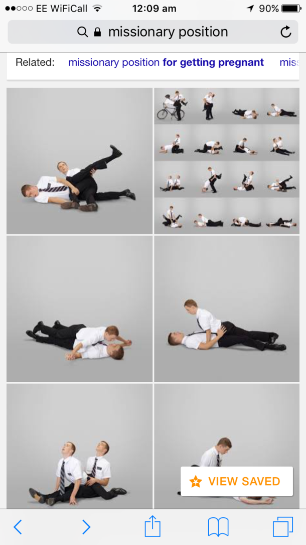 If you google Missionary position the first images are  Mormon missionaries in a range of positions