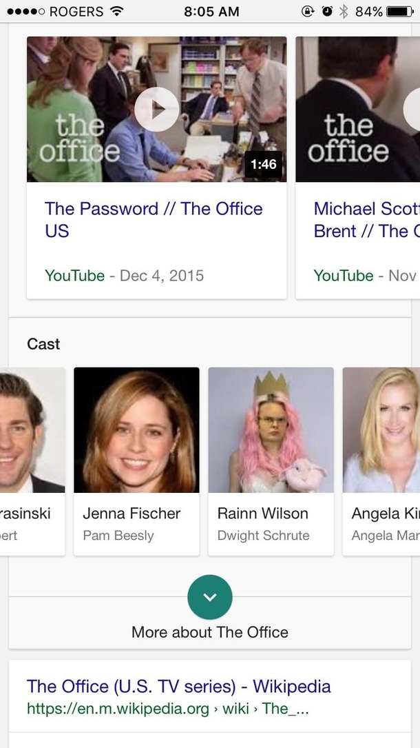 If you google the office cast they all have completely normal photos And then theres Rainn Wilson