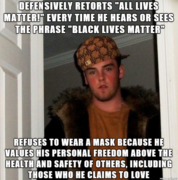 If you truly believe that all lives matter then put your mask where your mouth is and prove it
