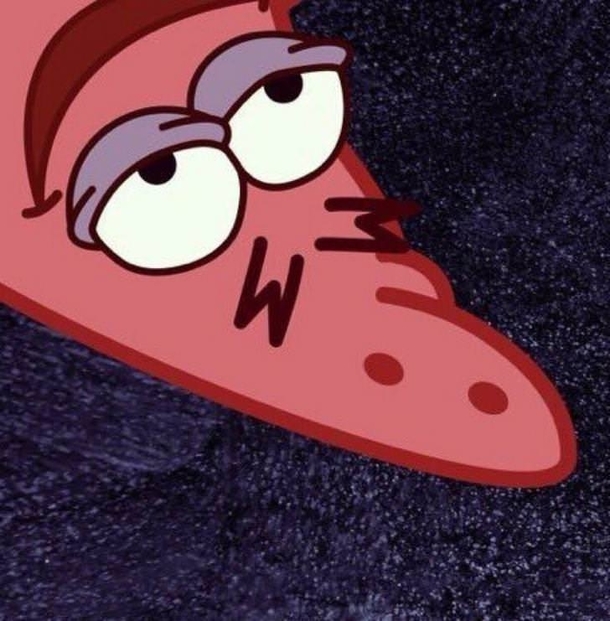 If you turn the Patrick meme it looks like a disappointed Italian waiter