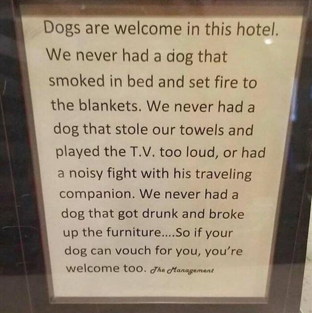 If your dog can vouch for you