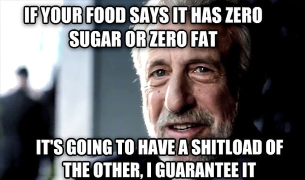 If your food says it has zero sugar or zero fat
