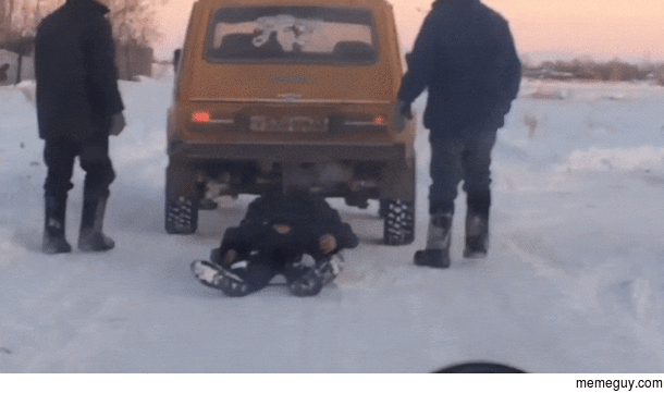 If your Russian friend is too drunk and heavy to get him in a car there is a solution