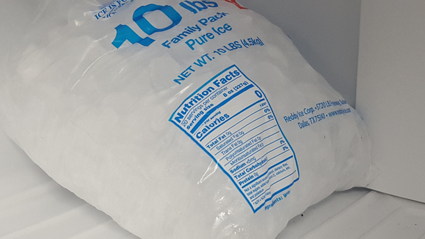If youre ever feeling useless remember that bags of ice have nutrition information