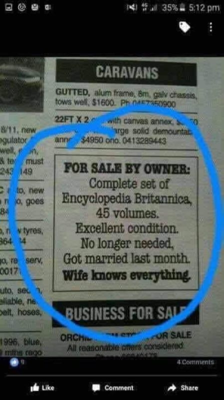 Ill just ask my wife