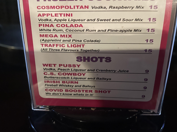 Ill take the last drink on the list