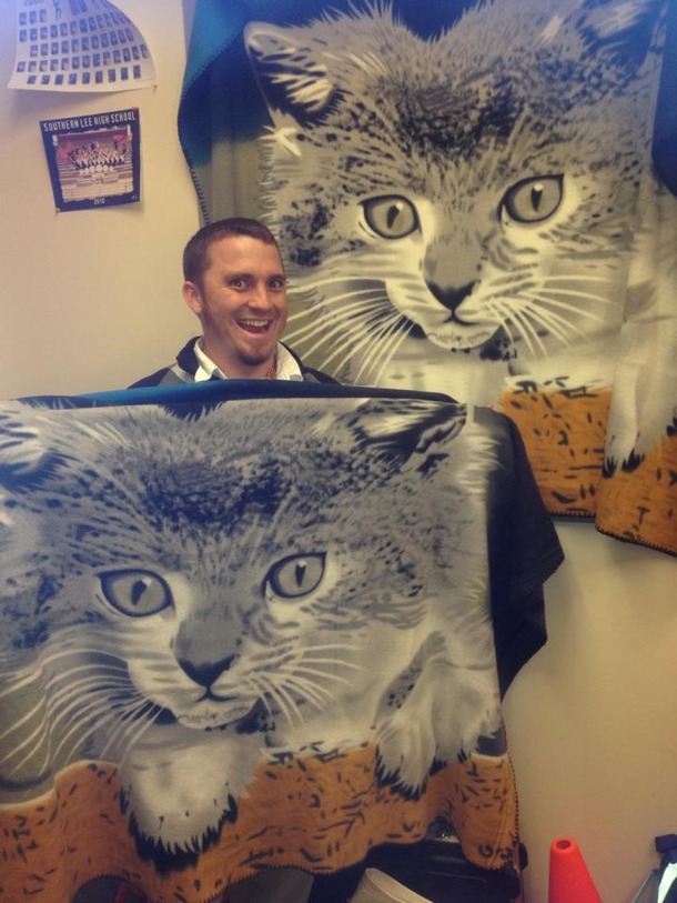 Im a band director and for Christmas two of my students got me the exact same cat blanket I AM SO EXCITED