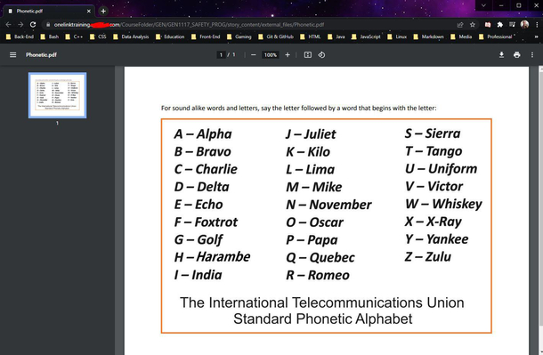 Im completing training at my new job today I dont think they fully read the NATO phonetic alphabet chart they decided to include Im never using hotel again