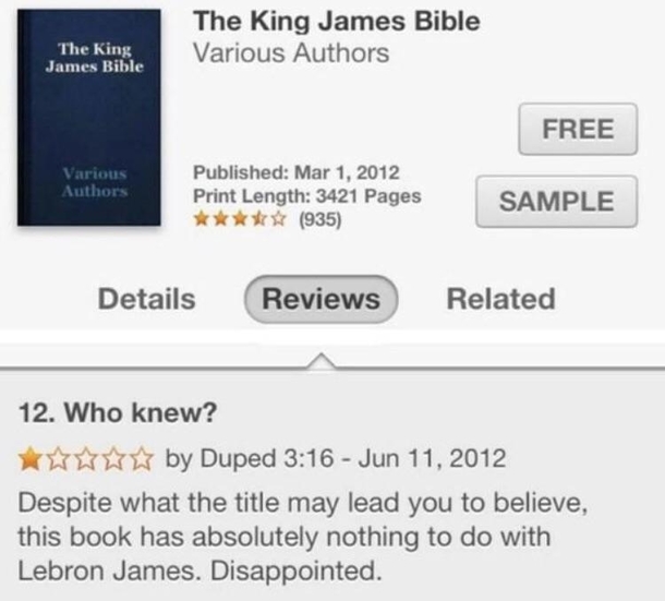 Im disappointed King James