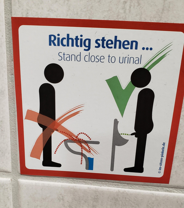Im glad I had a sign to tell me how to stand