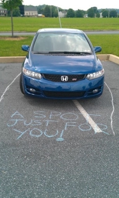 Im going to start keeping chalk in my car for occasions like this