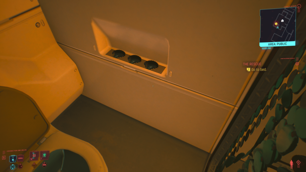 Im happy that youre happy but the place where youre supposed to have the toilet paper youve got this little shelf with three seashells on it - Cyberpunk 