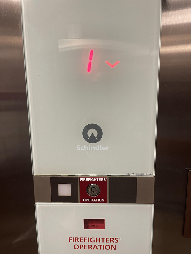 Im in an elevator so this is Schindlers lift